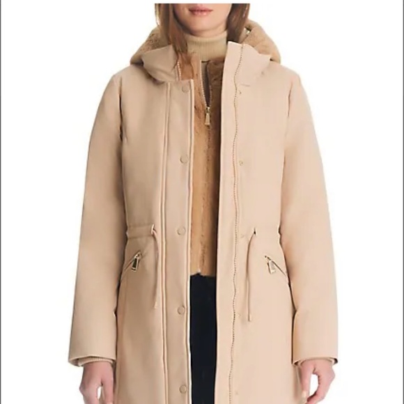 NWT Kate Spade faux fur coat parka - Picture 1 of 3